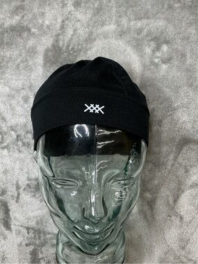 Rhône Beanie Mens O/S Black acrylic merino wool blend logo